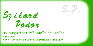 szilard podor business card